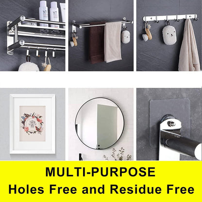 Wall Hooks, Adhesive Wall Screws Hanging Nails, No-Drilling Waterproof Screw Free Stickers for Hanging, Heavy-Duty Adhesive Wall Mount Screw Hooks for Kitchen Bathroom Bedroom Living Room 12 Pcs